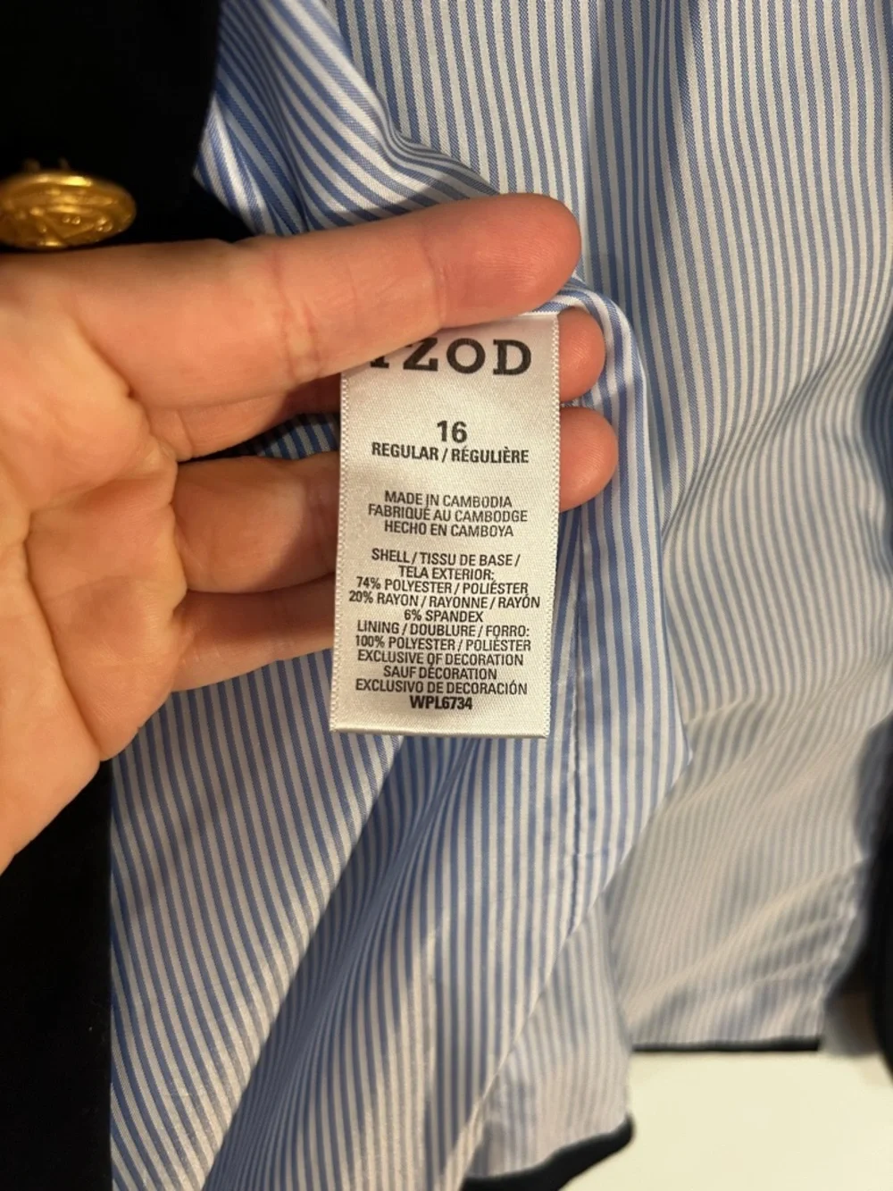 Izod Black Blazer with Gold Buttons